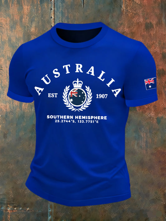 Men's Australian Retro Art Casual Short Sleeve