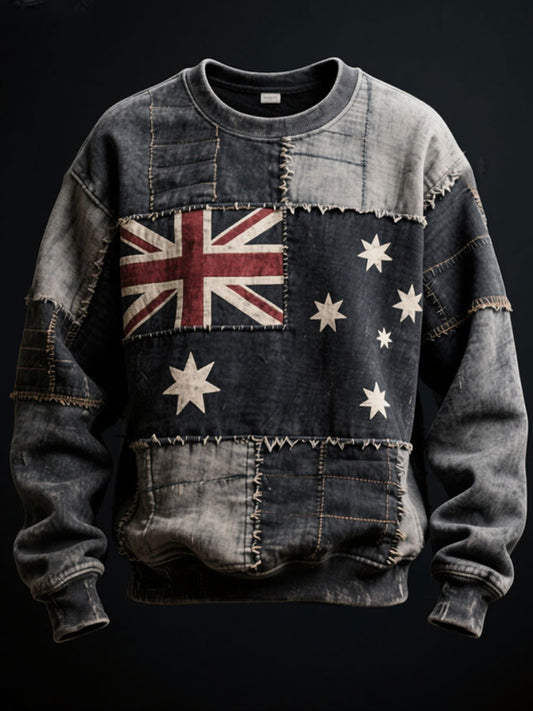Men's AU Flag Art Printed Sweatshirt