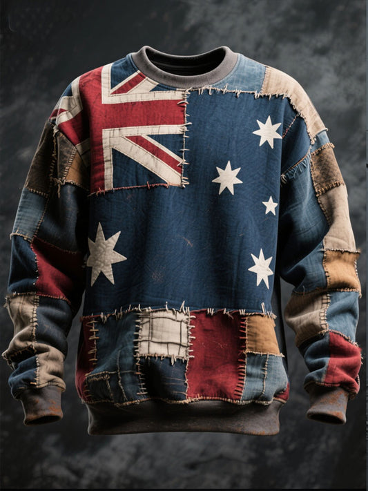 Men's AU Flag Art Printed Sweatshirt