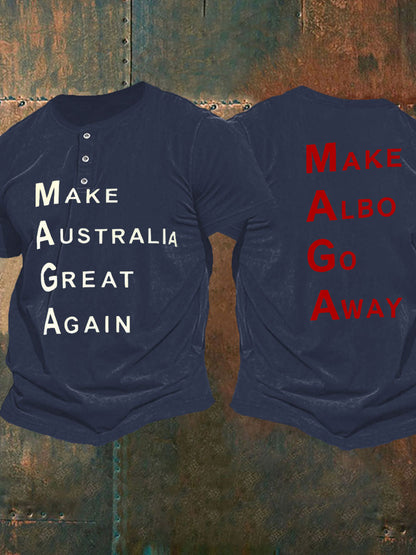 Men's  Make Australia Great Again Printed short sleeve T-shirt