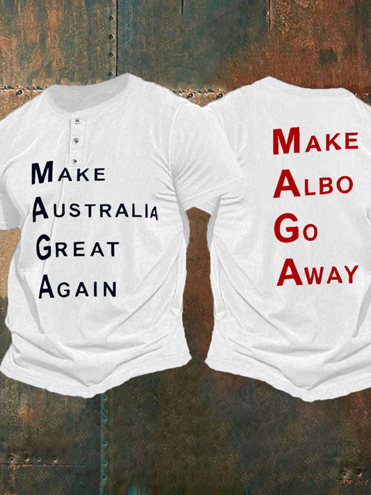 Men's  Make Australia Great Again Printed short sleeve T-shirt