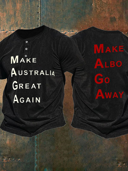 Men's  Make Australia Great Again Printed short sleeve T-shirt
