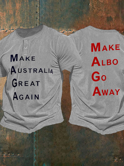 Men's  Make Australia Great Again Printed short sleeve T-shirt