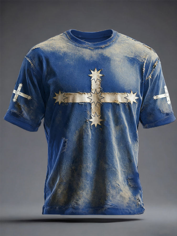 Men's AU Flag Art Printed T-shirt