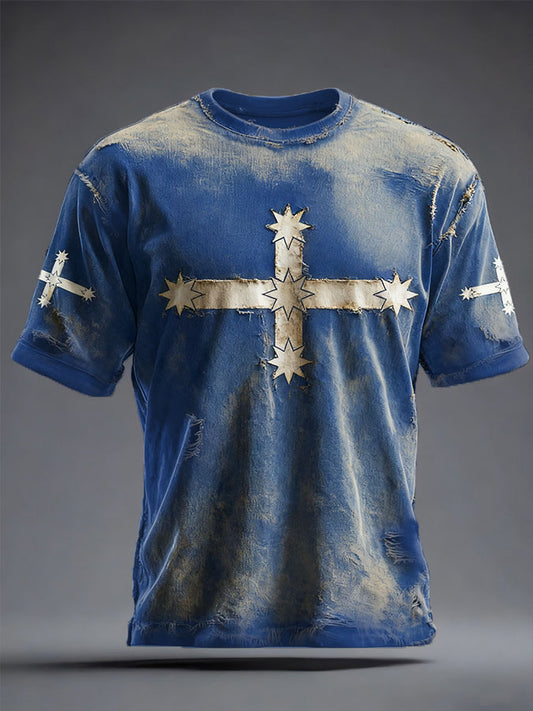 Men's AU Flag Art Printed T-shirt