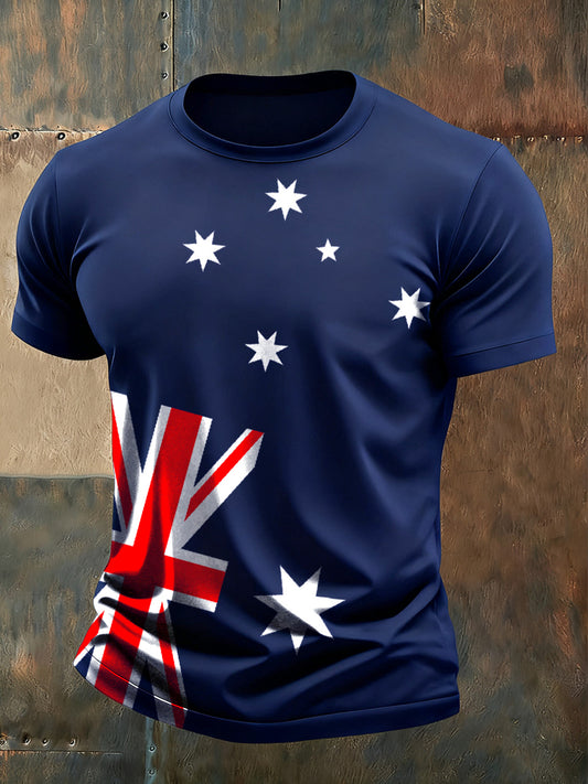 Men's Retro Print Australia Commemorative T-Shirt