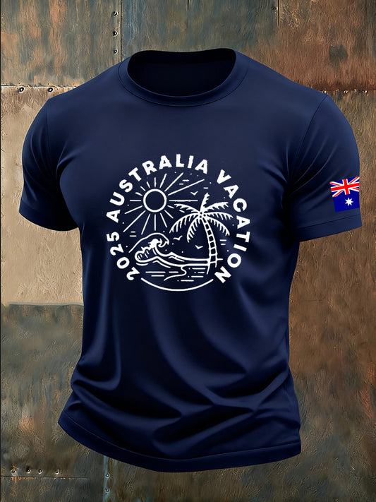 Men's Retro Print Australia Commemorative T-Shirt