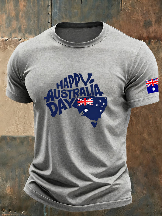 Men's Retro Print Australia Commemorative T-Shirt
