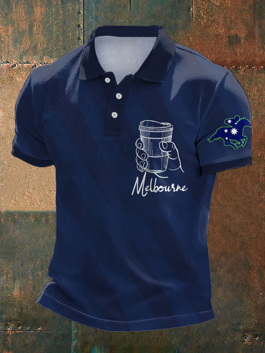Men's Melbourne Cup Day Horses Lover Printed Casual Tops