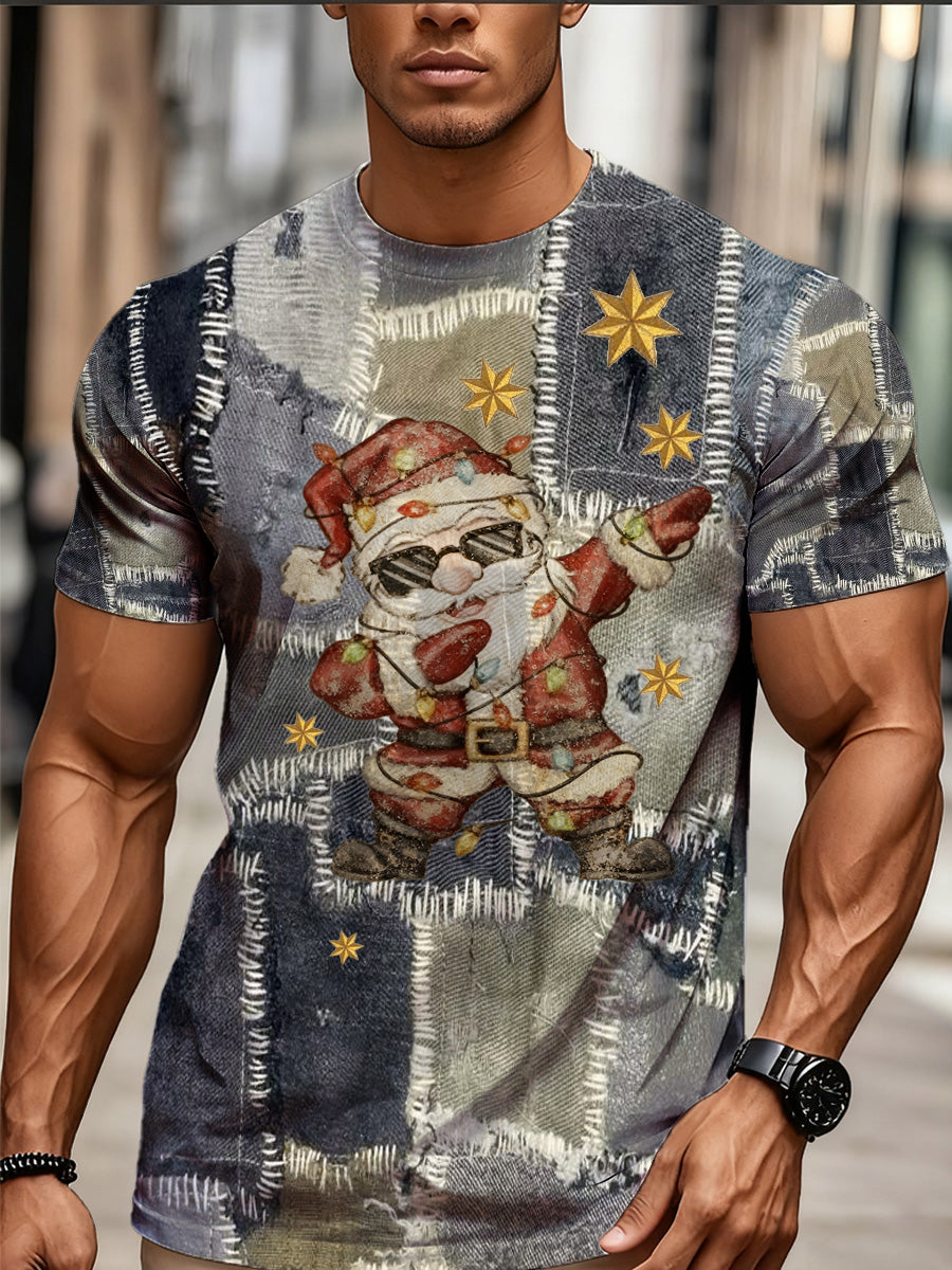 Men's Retro Art Print Commemorative Casual T-Shirt