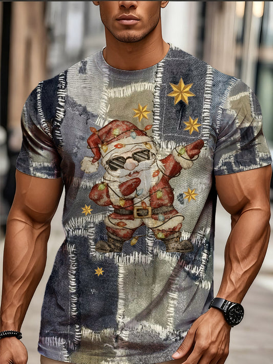Men's Retro Art Print Commemorative Casual T-Shirt