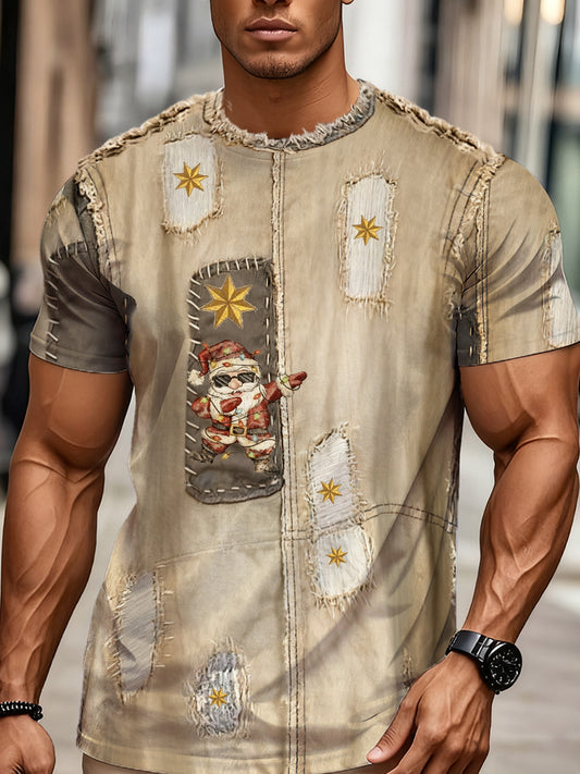 Men's Retro Art Print Commemorative Casual T-Shirt