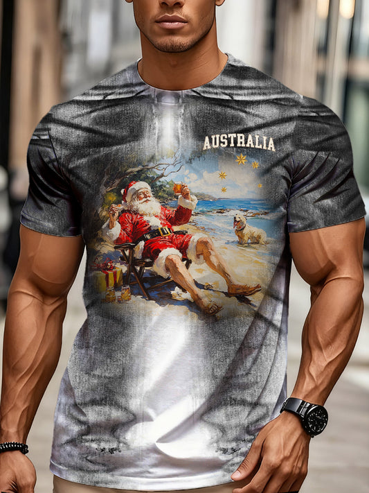 Men's Retro Art Print Commemorative Casual T-Shirt