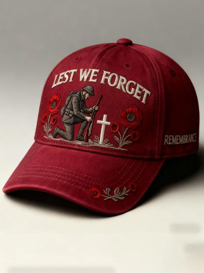 Remembrance Day Lest We Forget Cap