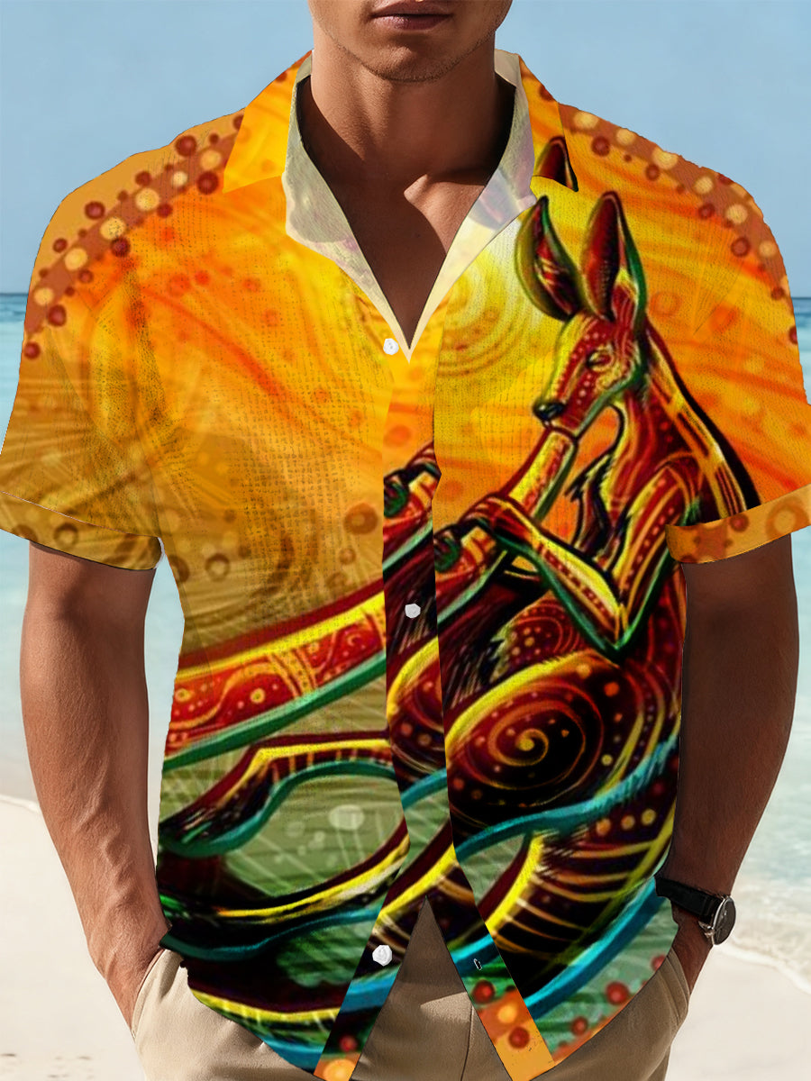 Men's Retro Style Art Casual Short-Sleeve Shirt