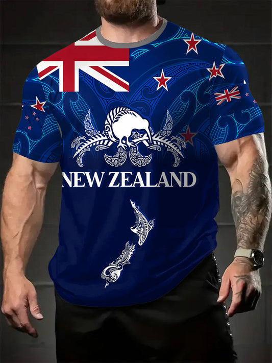 Men's New Zealand Veteran Lest We Forget Printed T-shirt