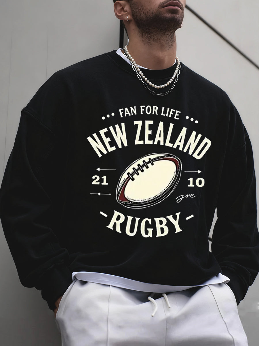 Men's Casual Loose-Fit Long-Sleeve Sweatshirt