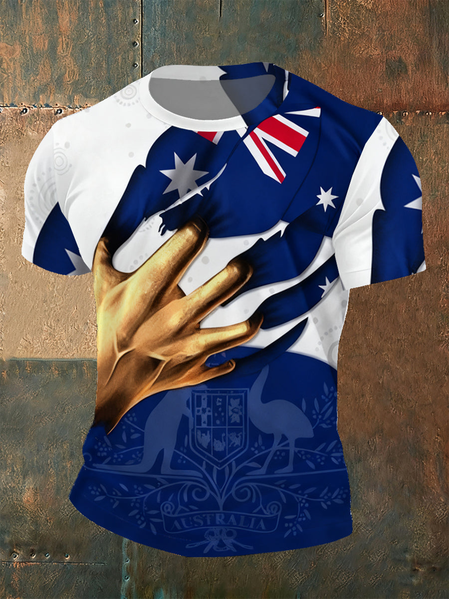 Men's Casual Loose-Fit Crew Neck Short Sleeve T-Shirt