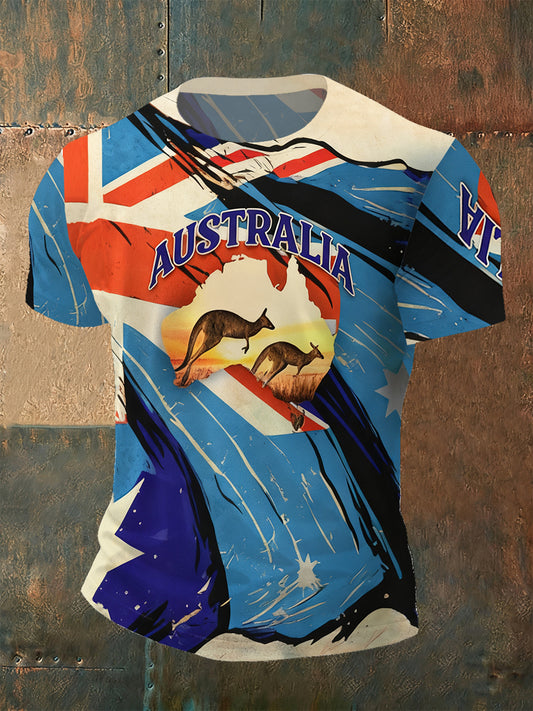 Men's Casual Loose-Fit Crew Neck Short Sleeve T-Shirt