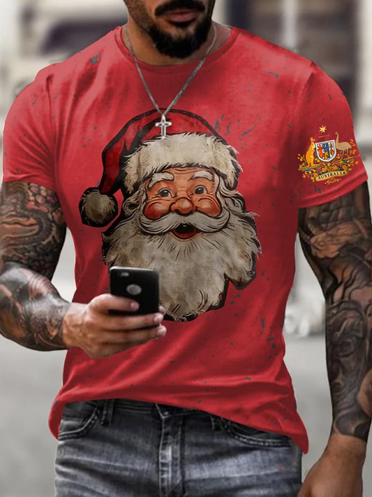 Men's Retro Australian Christmas Art Casual T-Shirt