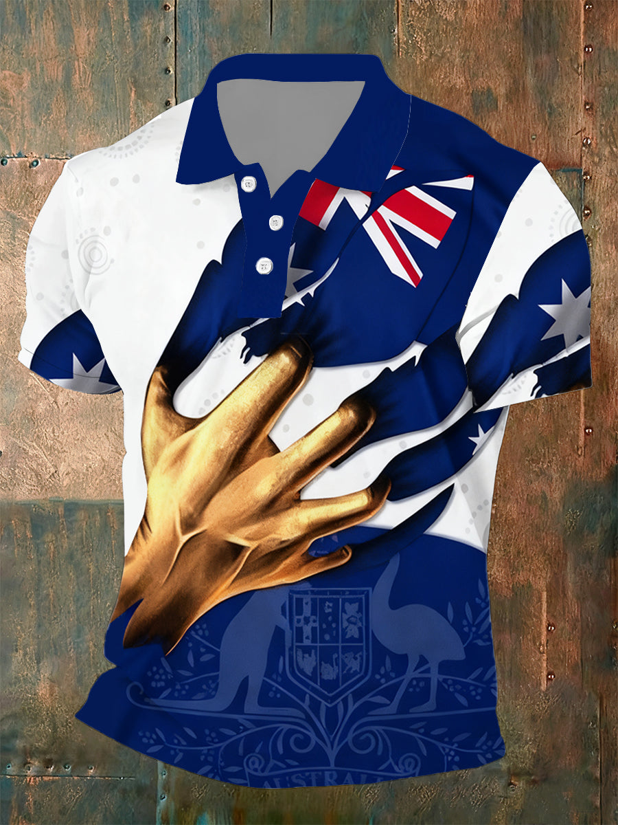 Mans Gemaklike Los-Passende Ronde Hals Kortmou Polo-Hemp