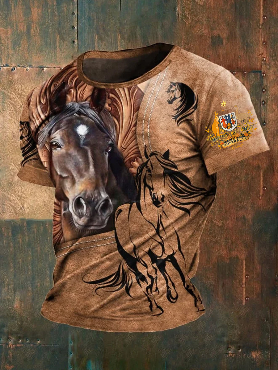 Men's Retro Australian Christmas Art Casual T-Shirt