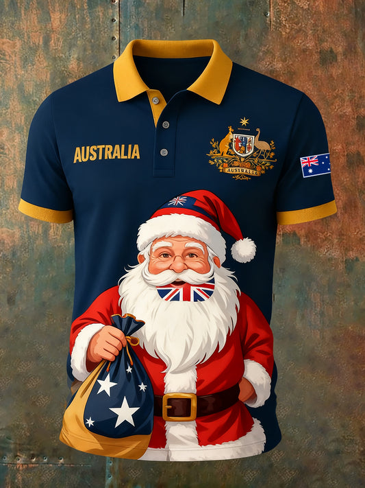 Men's Vintage Australian Holiday Smart Casual Polo Shirt