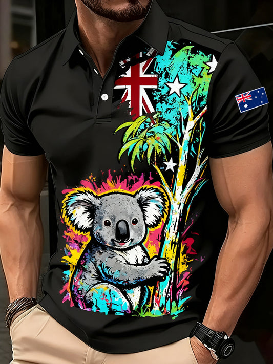 Men's Vintage Australian Holiday Smart Casual Polo Shirt