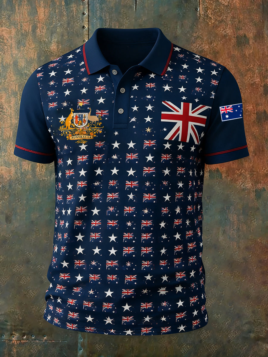 Men's Vintage Australian Holiday Smart Casual Polo Shirt
