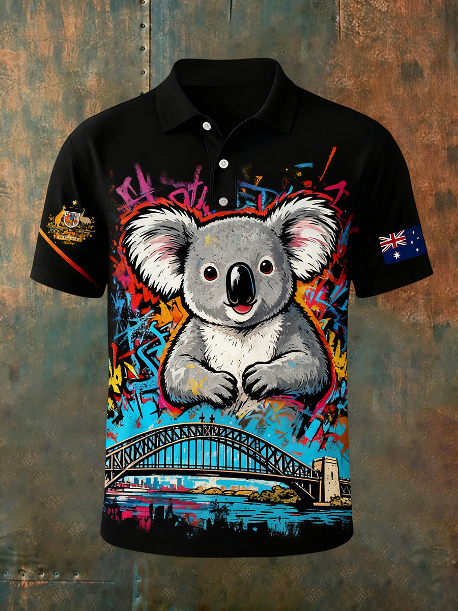 Men's Vintage Australian Holiday Smart Casual Polo Shirt