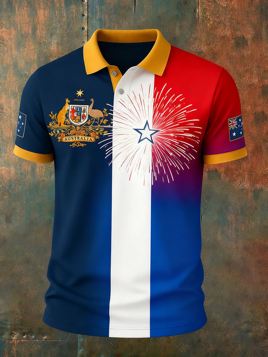Men's Vintage Australian Holiday Smart Casual Polo Shirt