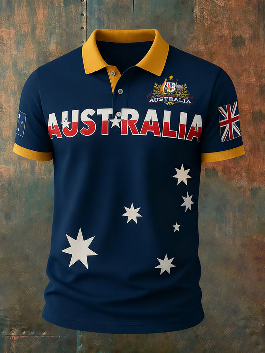 Men's Vintage Australian Holiday Smart Casual Polo Shirt