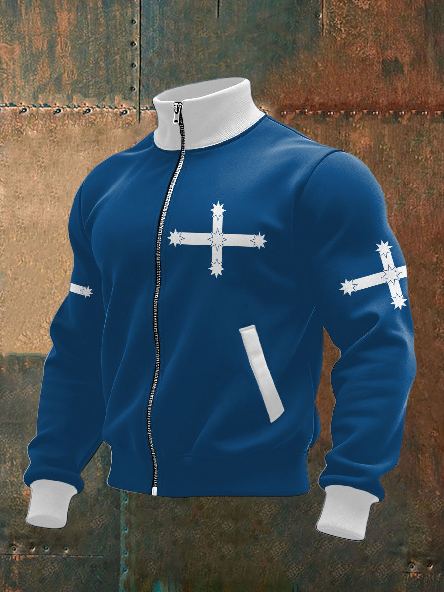 Men's AU Eukera Flag Art Printed Coat