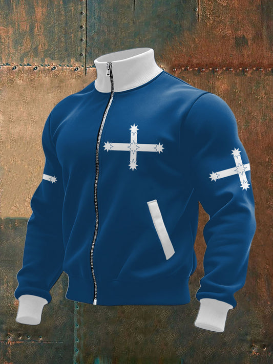 Men's AU Eukera Flag Art Printed Coat