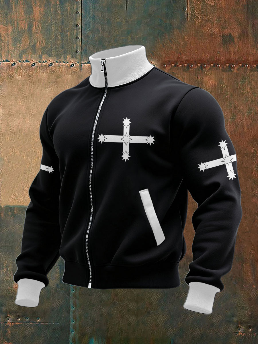 Men's AU Eukera Flag Art Printed Coat