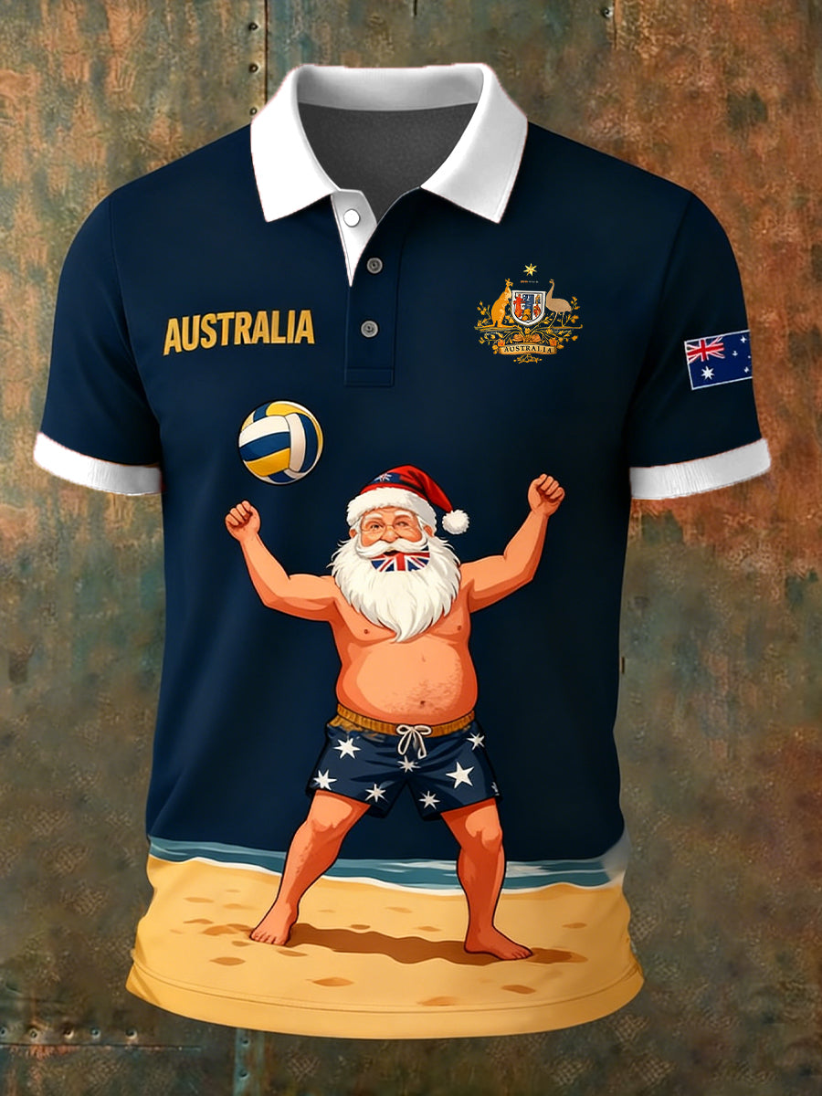 Men's Vintage Australian Holiday Smart Casual Polo Shirt