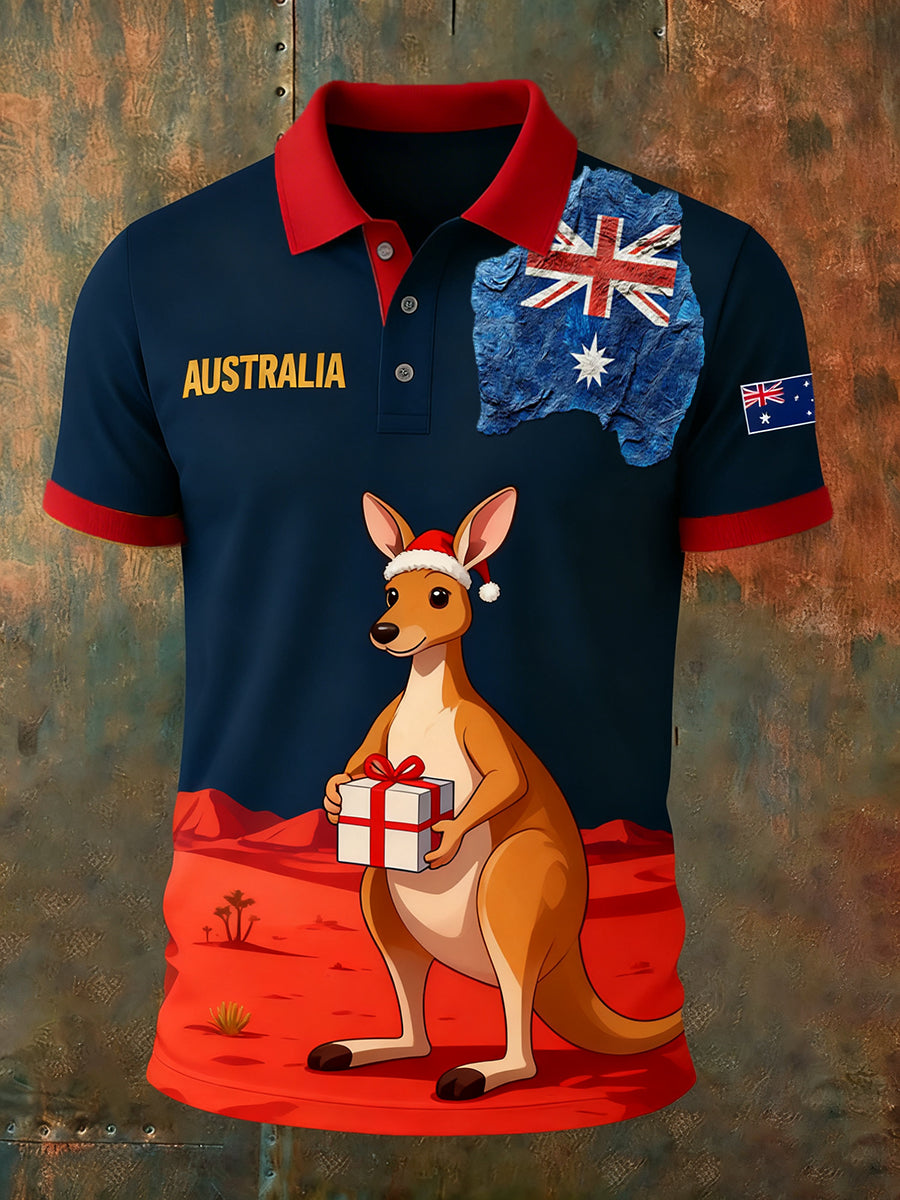 Men's Vintage Australian Holiday Smart Casual Polo Shirt