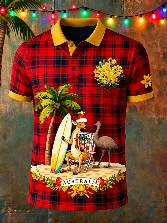Men's Vintage Australian Holiday Smart Casual Polo Shirt