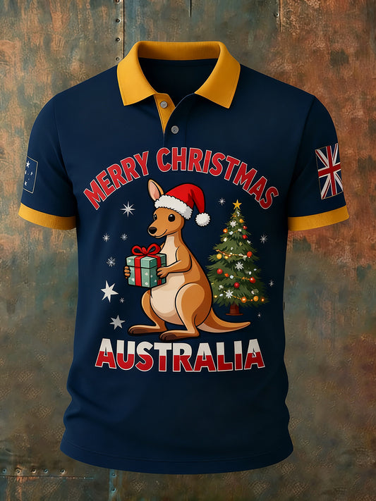 Men's Vintage Australian Holiday Smart Casual Polo Shirt