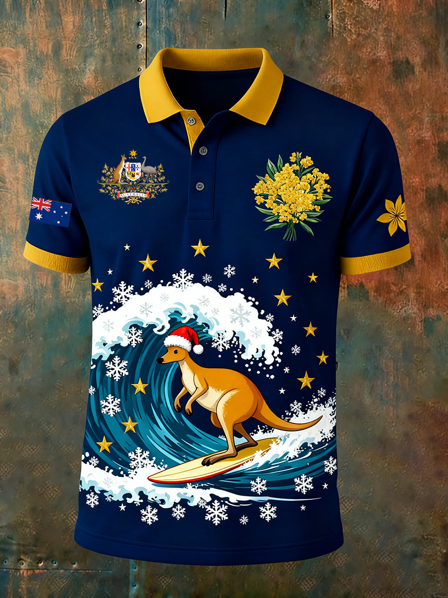 Men's Vintage Australian Holiday Smart Casual Polo Shirt