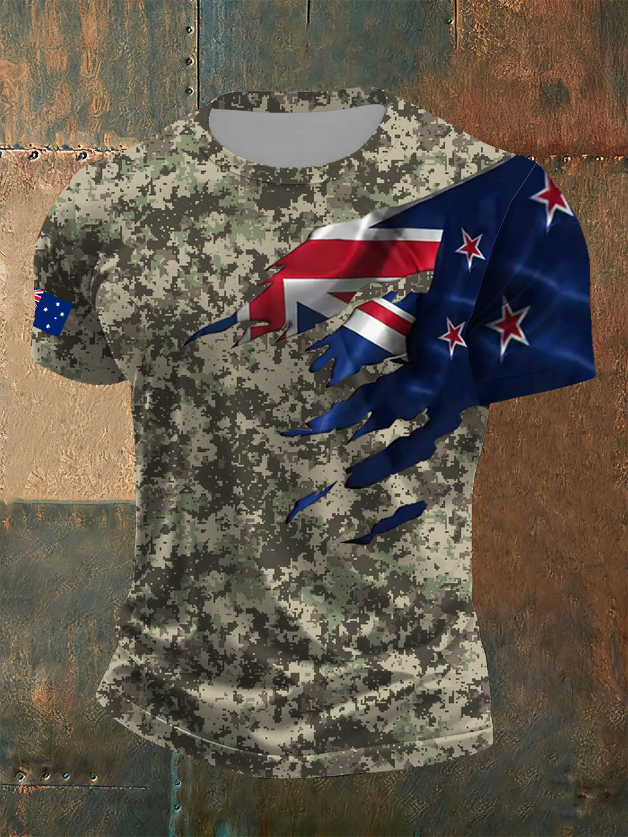 Men's Casual Loose-Fit Crew Neck Short Sleeve T-Shirt