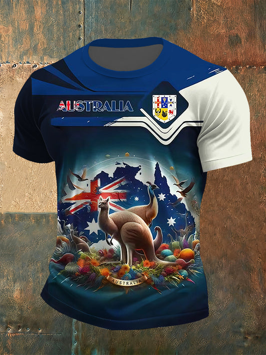 Men's Casual Loose-Fit Crew Neck Short Sleeve T-Shirt