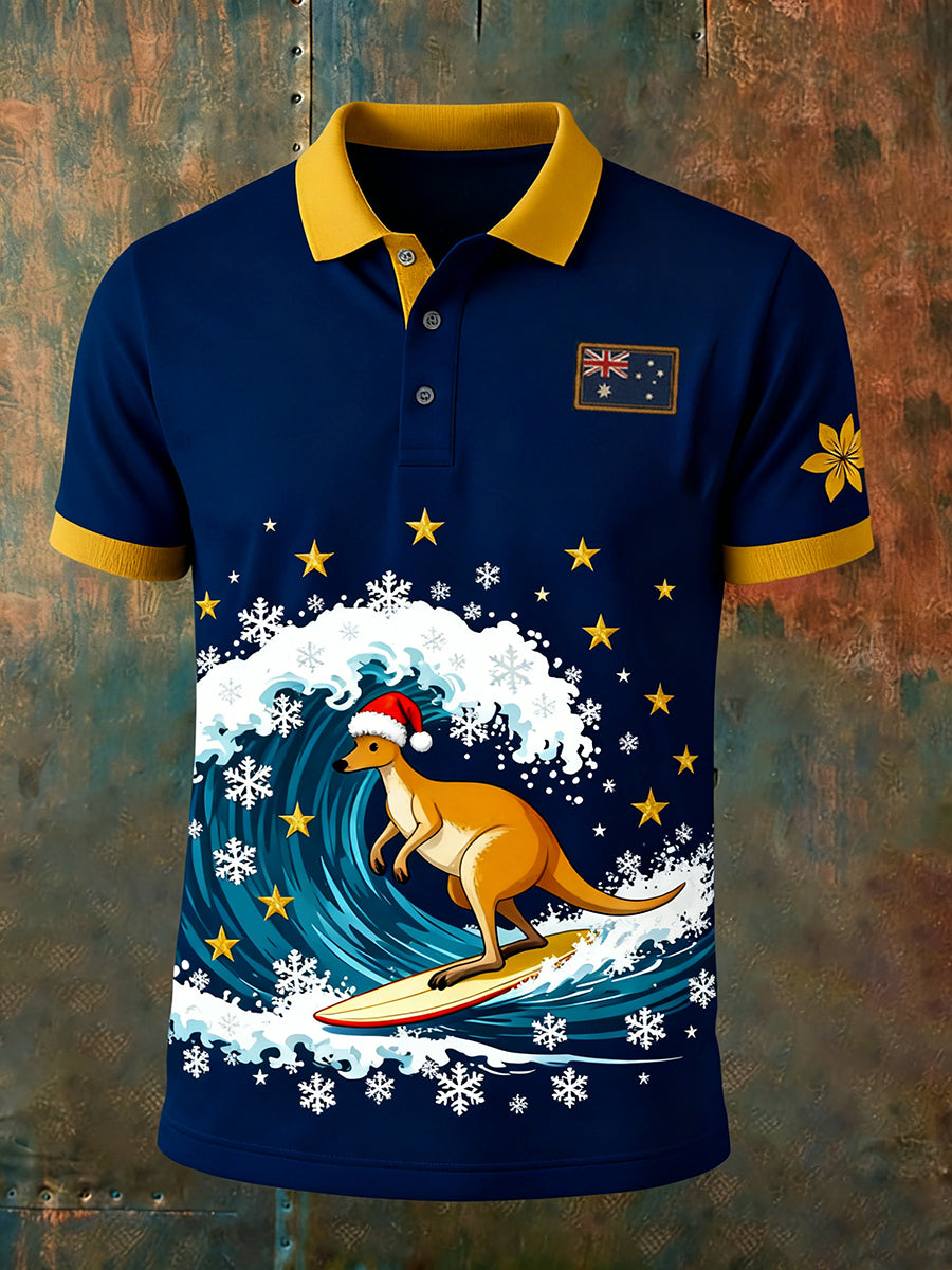 Men's Vintage Australian Holiday Smart Casual Polo Shirt