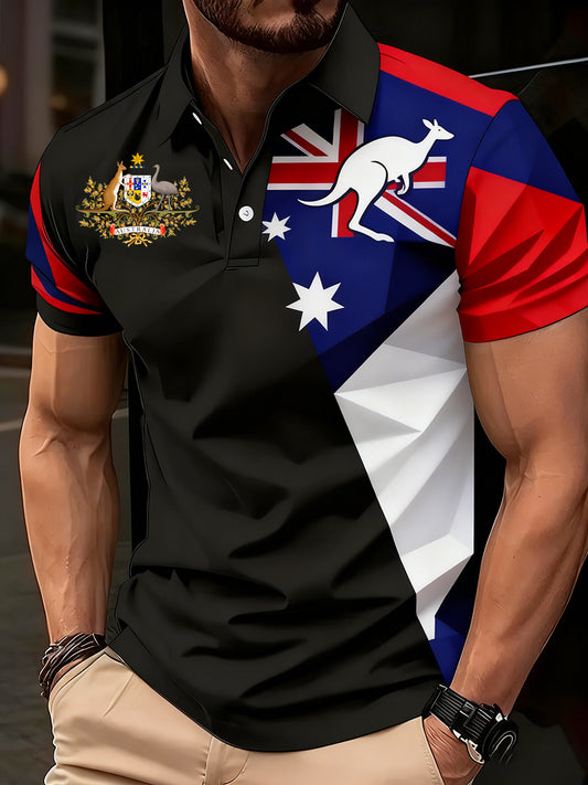 Men's Vintage Australian Holiday Smart Casual Polo Shirt