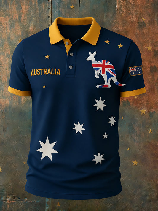Men's Vintage Australian Holiday Smart Casual Polo Shirt