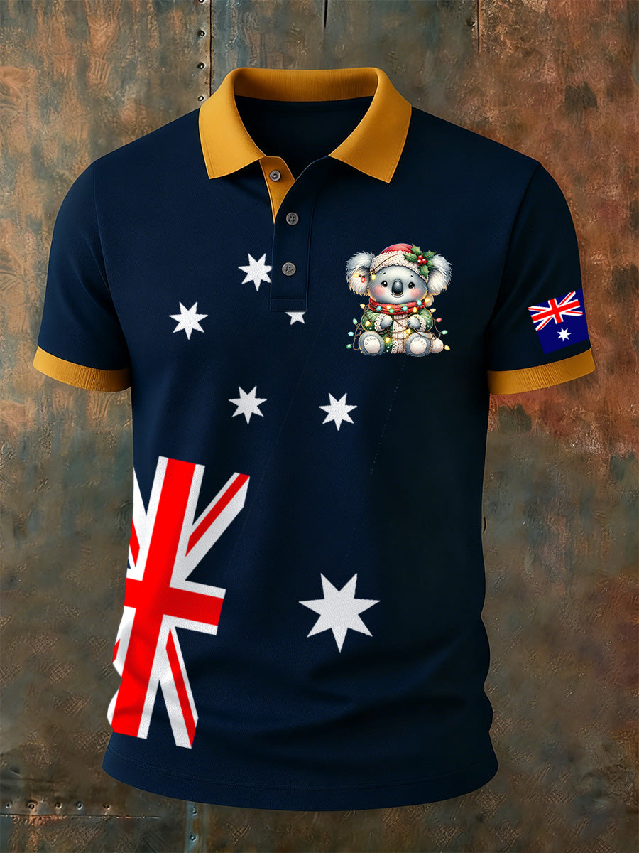 Men's Vintage Australian Holiday Smart Casual Polo Shirt
