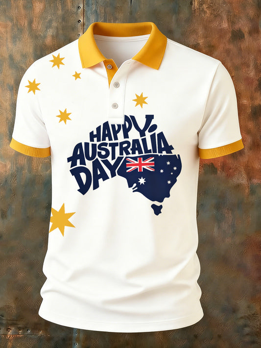 Men's Vintage Australian Holiday Smart Casual Polo Shirt