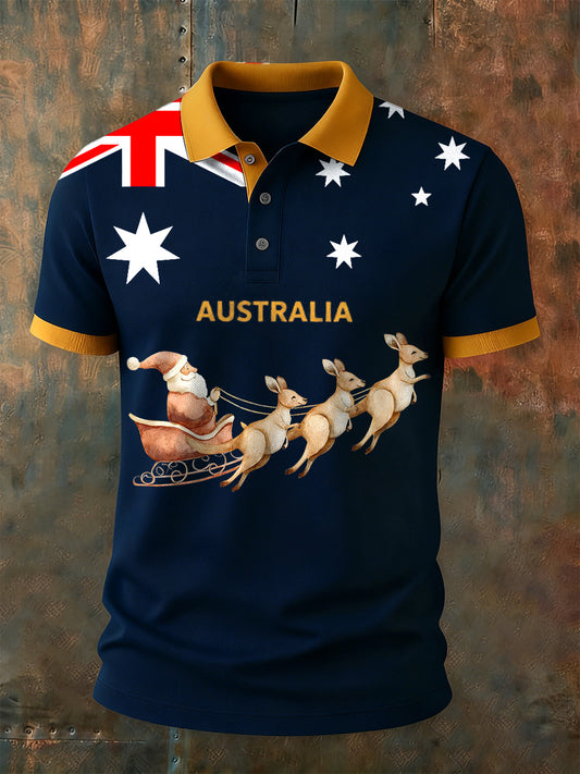 Men's Vintage Australian Holiday Smart Casual Polo Shirt