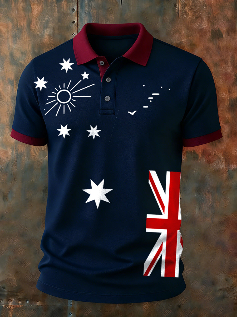 Men's Vintage Australian Holiday Smart Casual Polo Shirt