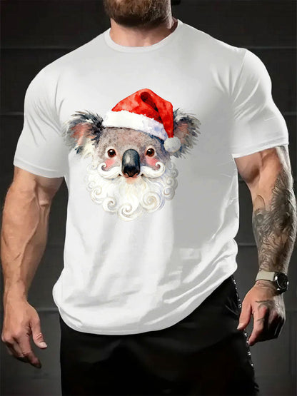 Men's AU Koala Christmas Art Printed T-shirt